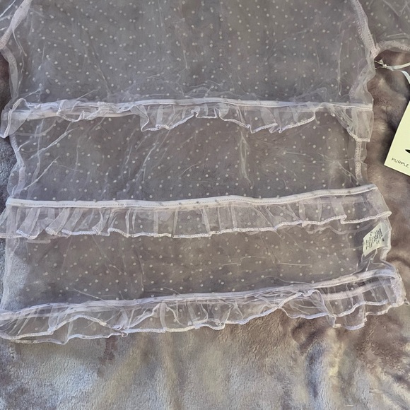 Sheer Ruffle Top - Lavender - Picture 3 of 4